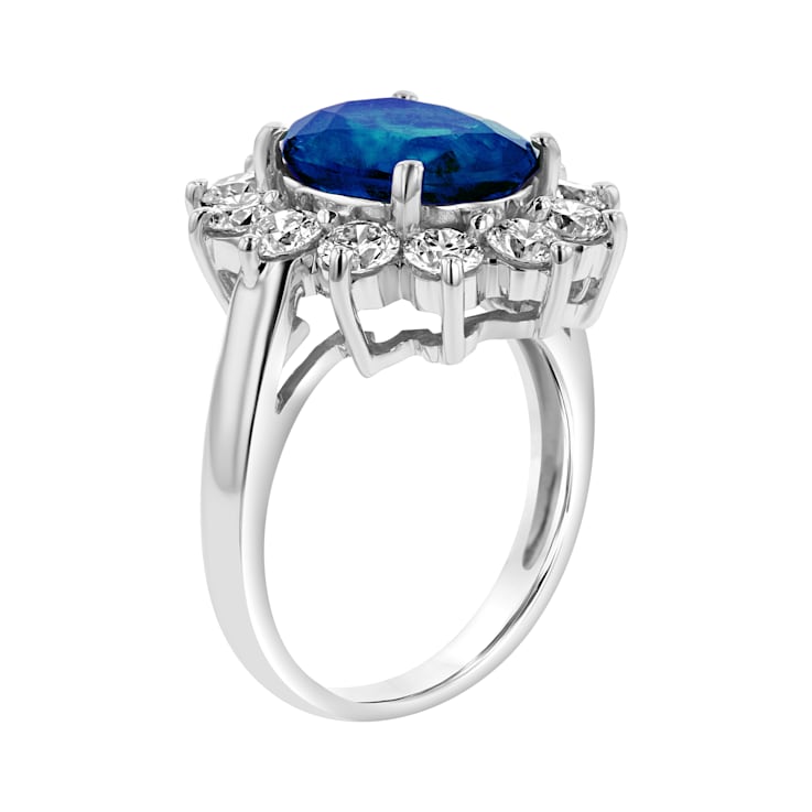 4.75ctw Sapphire and Diamond Ring in 14k White Gold - 123QRB