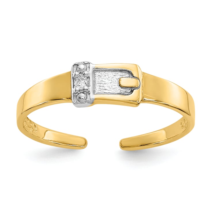 14K Yellow Gold .01ct Diamond Buckle Toe Ring
