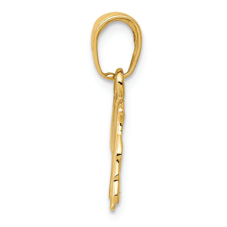 14k Yellow Gold Textured Bulldog Charm