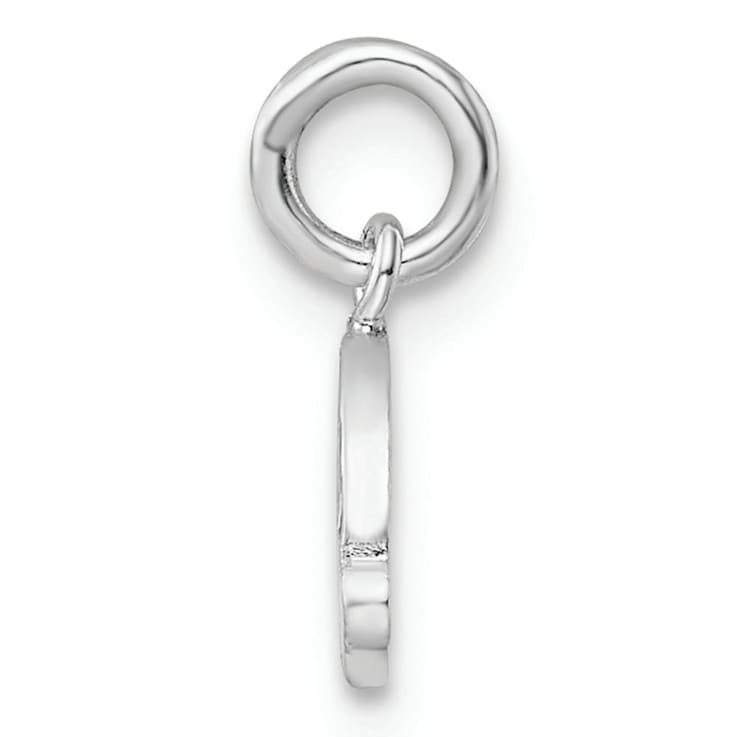 Rhodium Over Sterling Silver Polished and Enameled Rainbow Children's Pendant