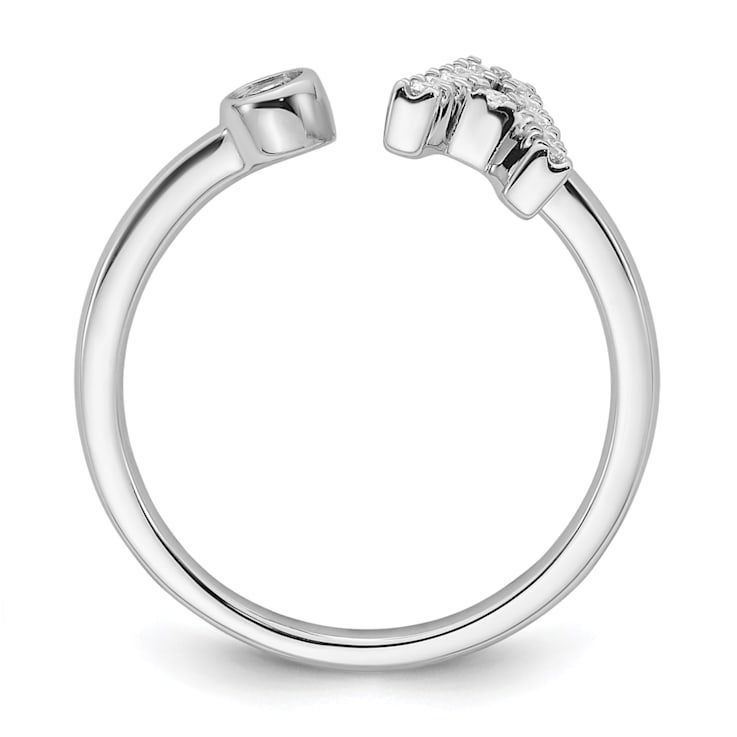 Rhodium Over 14K White Gold Lab Grown Diamond VS/SI GH, Initial
Adjustable Ring