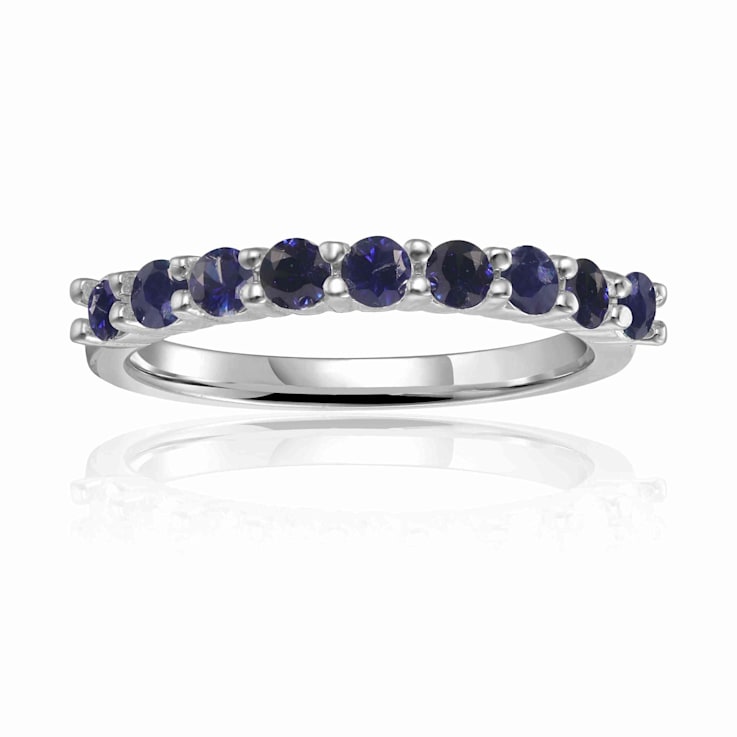 Blue Real Sapphire Ring Sapphire Sterling Silver Anniversary Style
Stackable Band Ring
