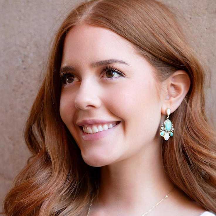 Barse Jewelry Composite Turquoise and Mother-of-Pearl Gold Tone
Barcelona Dangle Earrings