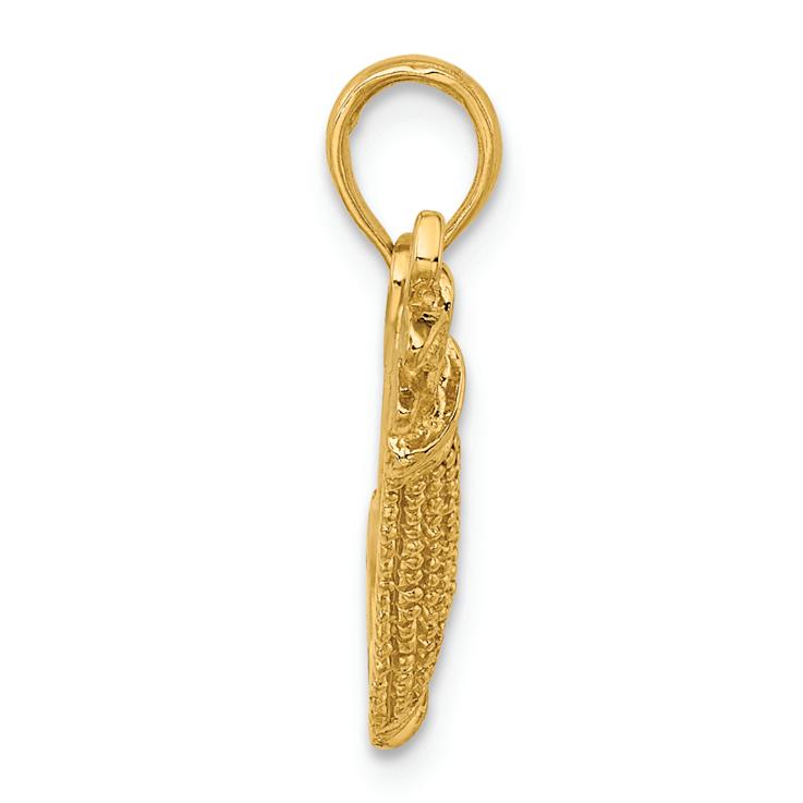 14k Yellow Gold Textured Golf Bag Charm