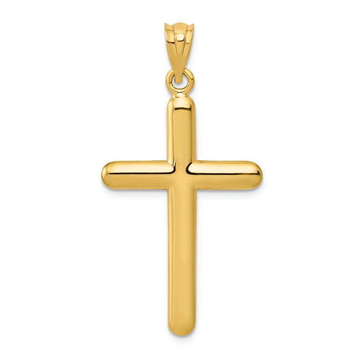 14k Yellow Gold Polished Cross Pendant