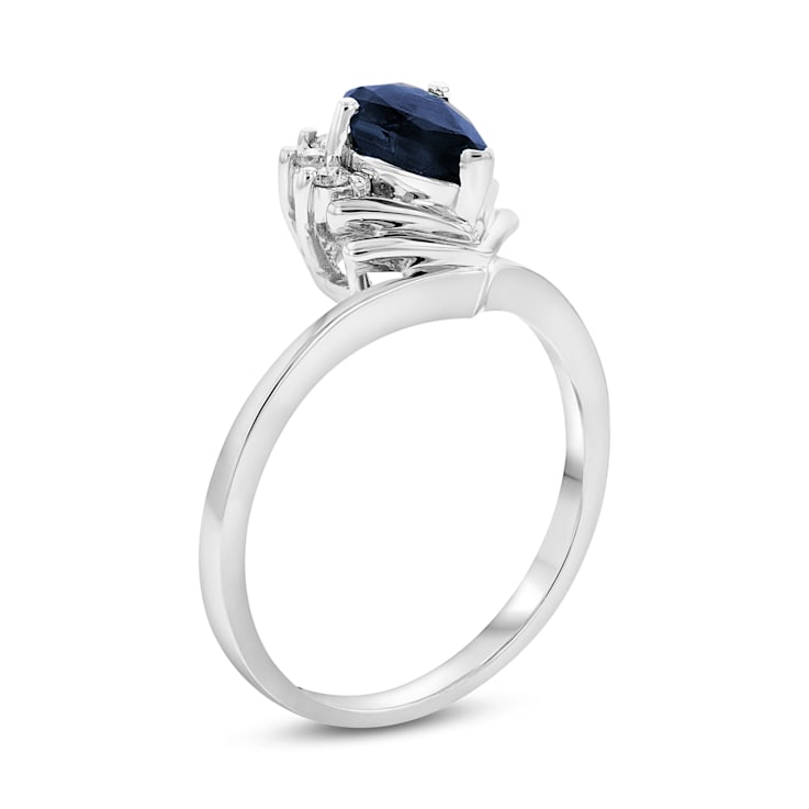 0.80ctw Sapphire and Diamond Ring in 14k White Gold