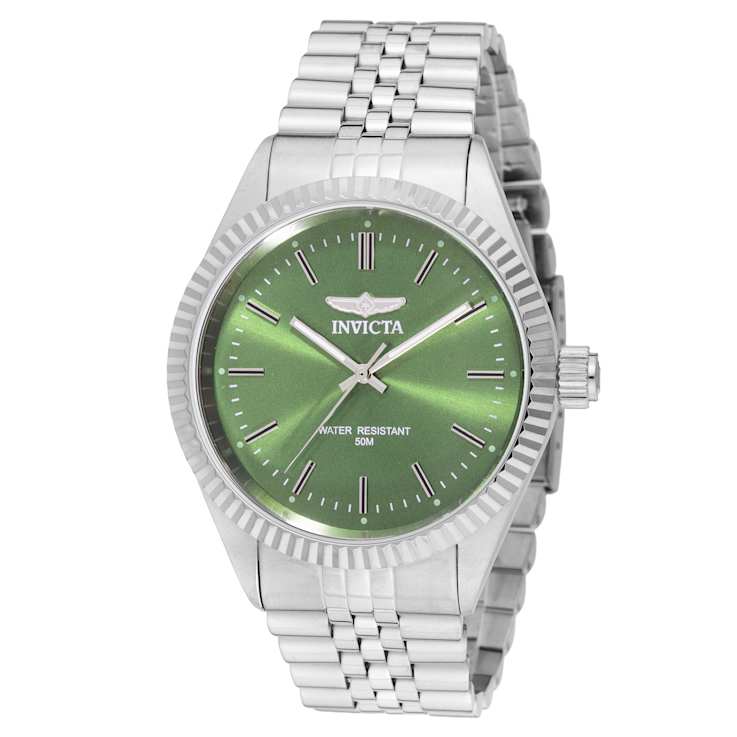 Invicta Specialty 43mm Green Dial Stainless Steel Band Quartz Watch