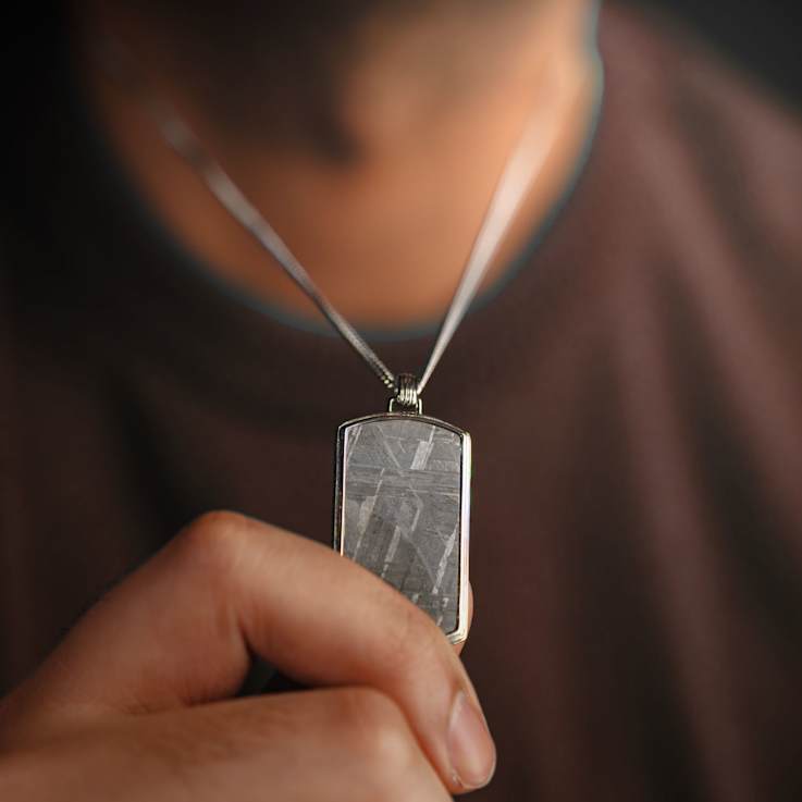 Vezeto Dog Tag Hazy Silver Meteorite
