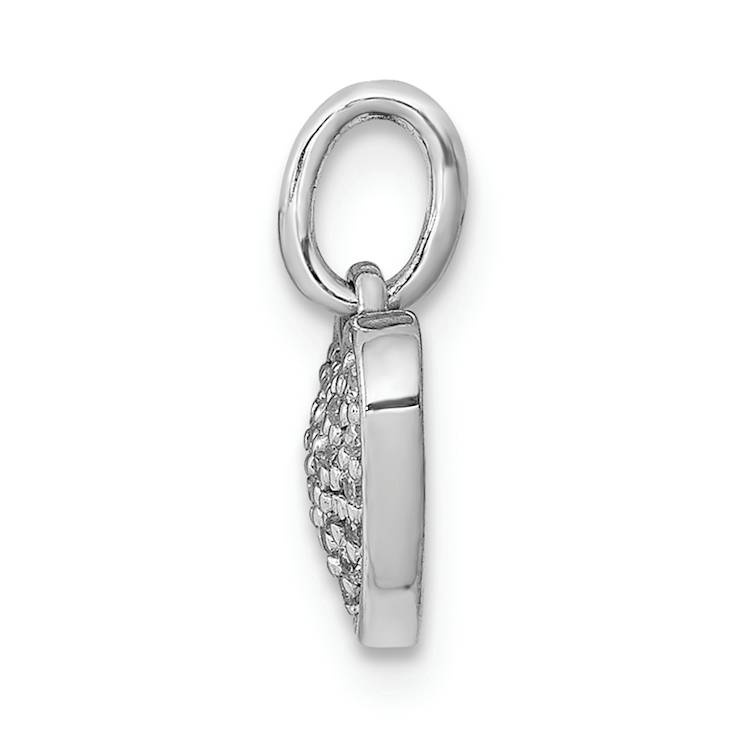 Rhodium Over 14k White Gold Diamond Heart Pendant