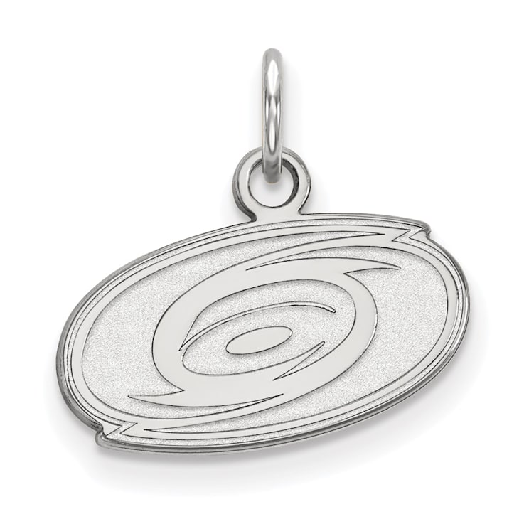 Rhodium Over Sterling Silver NHL LogoArt Carolina Hurricanes Extra Small Pendant