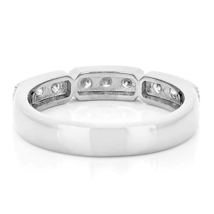 Polished Lab-Grown Diamond Band Ring In Sterling Silver