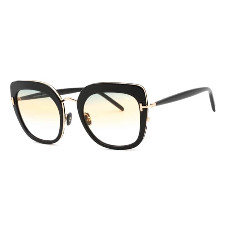 Tom Ford Black Frame / Gradient Gold Tone Lenses Sunglasses