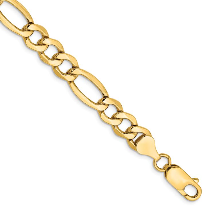 14k Yellow Gold 7.3mm Figaro Link 26 Inch Chain