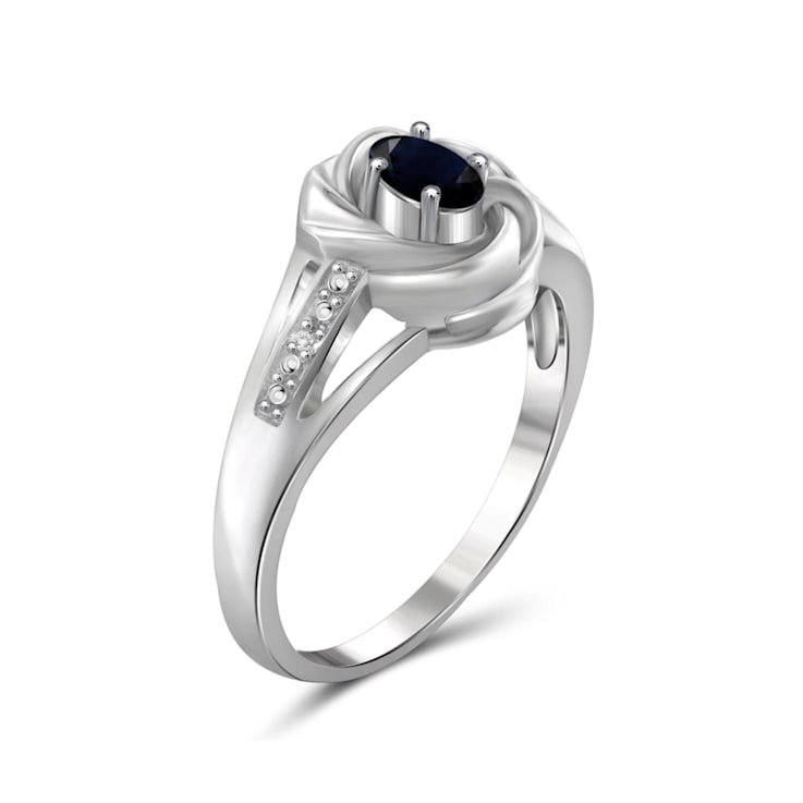 Black Sapphire Rhodium Over Sterling Silver Ring 0.25ctw
