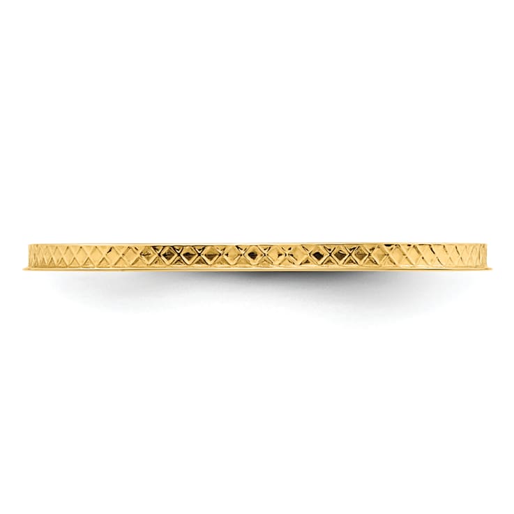 10K Yellow Gold 1.2mm Criss-Cross Pattern Stackable Expressions Band