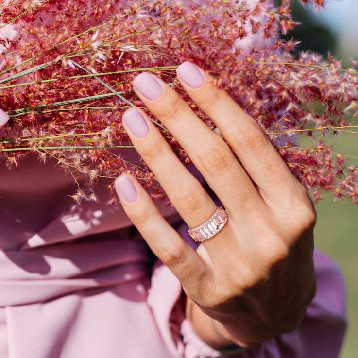 Morganite and Diamond 14K Rose Gold Ring 9.40ctw