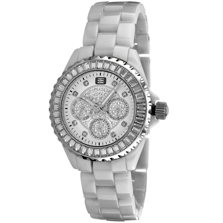 Oceanaut Women's Ceramic White Dial, White Ceramic Watch