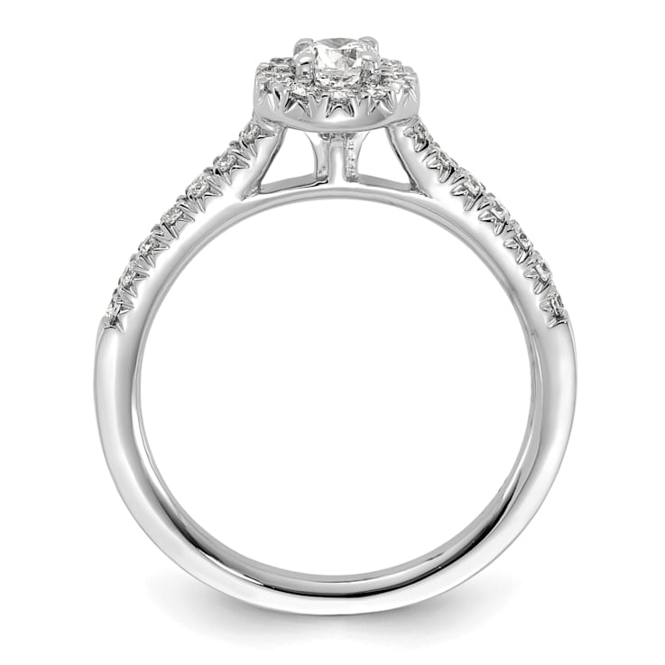 Rhodium Over 14K White Gold Eternal Promise Lab Grown Diamond Halo
Complete Ring 0.508ctw