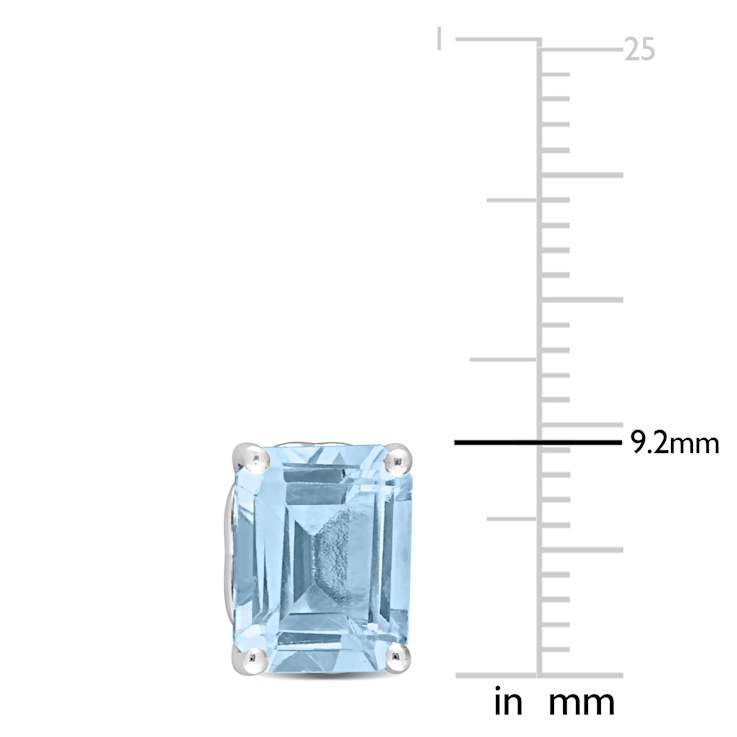 5.88ctw Octagon Sky Blue Topaz Stud Earrings in Sterling Silver