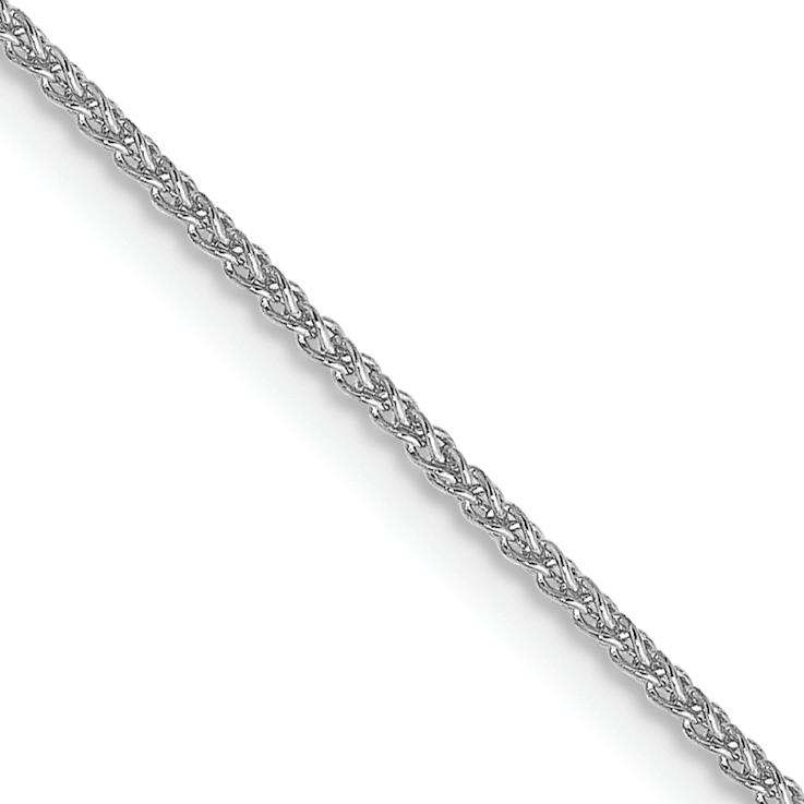 14k White Gold 1mm Solid Polished Wheat Chain 22 Inches