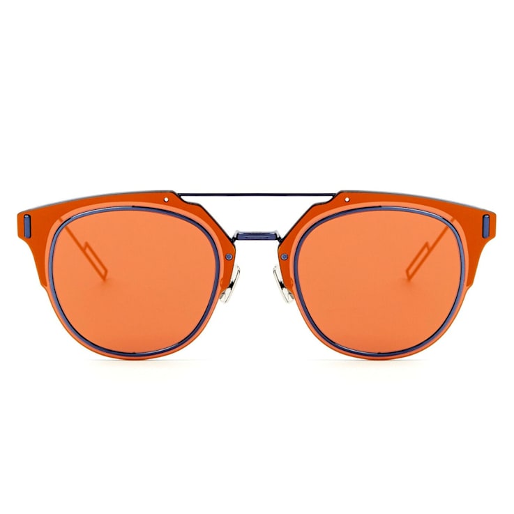 Christian Dior Homme Composite 1.F Men s Blue Frame Orange Lens Sunglasses 12K71A