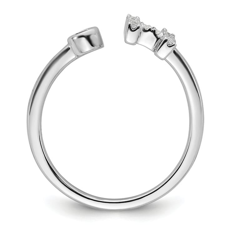 Rhodium Over 14K White Gold Lab Grown Diamond VS/SI GH, Initial H
Adjustable Ring
