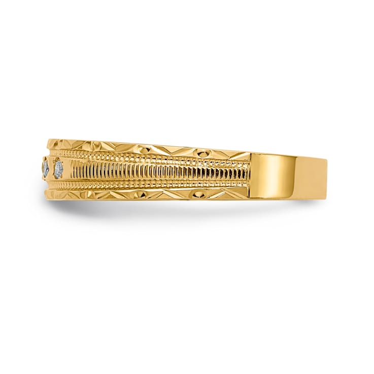 14K Yellow Gold AA Quality Ladies Wedding Band