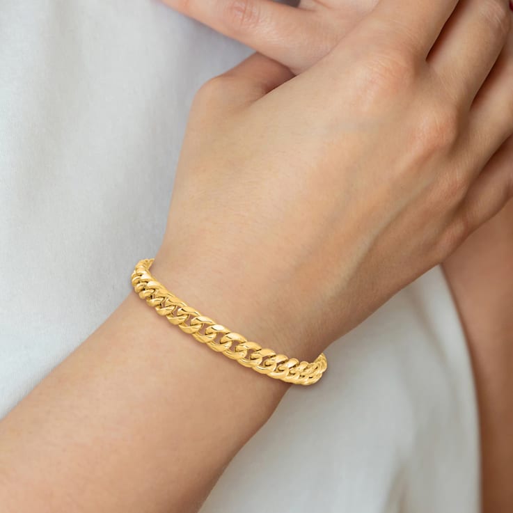 14k Yellow Gold 9.3mm Miami Cuban Link Bracelet, 8 Inches