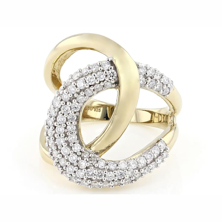 Meaningful Lab-Grown Diamond Crossover Ring 1ctw In 14K Gold Over
Sterling Silver