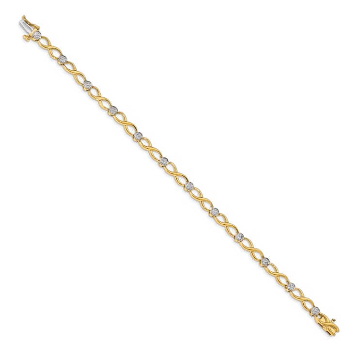 14k Yellow Gold and 14k White Gold with Rhodium over 14k Yellow Gold
Diamond Infinity Bracelet