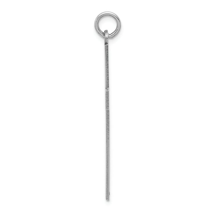 Rhodium Over 14k White Gold Laser Designed Cross Pendant