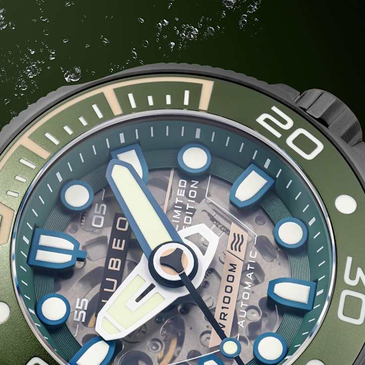 Nubeo Ventana Skeleton Automatic Green Dial Green Stainless Steel Band
Limited Edition Watch