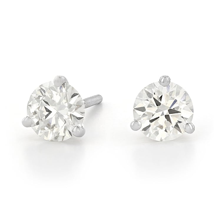Certified White Lab-Grown Diamond H-I SI 14k White Gold Martini Stud
Earrings 2.00ctw