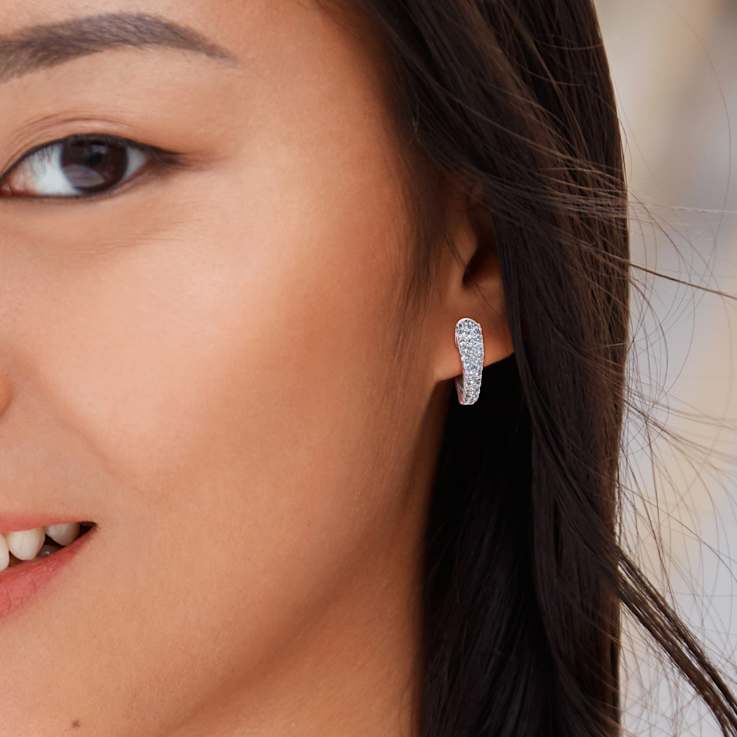 London Blue Topaz 10K White Gold Earrings 1.04ctw