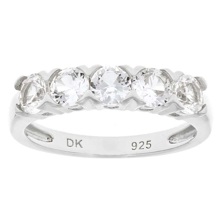 Lab-Created White Sapphire Band Ring In Sterling Silver 1.40ctw