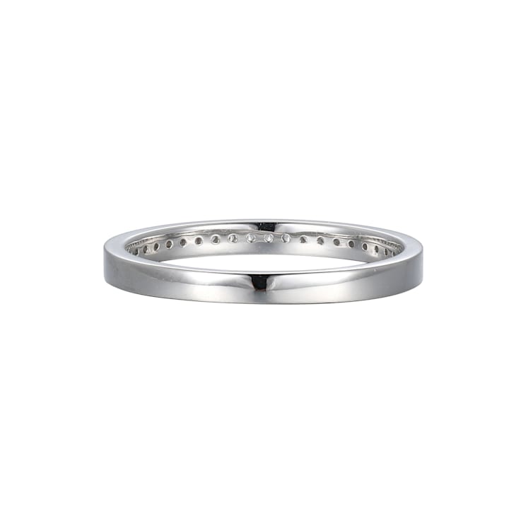 White Cubic Zirconia Rhodium Over Sterling Silver Ring 0.16ctw