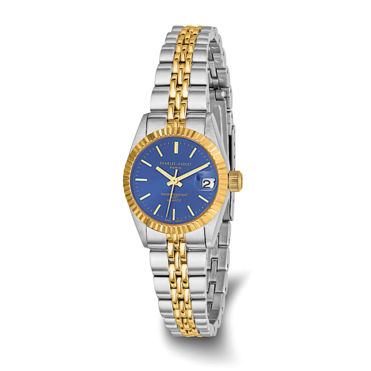 Ladies Charles Hubert Two-tone Stainless Steel Blue Dial Watch