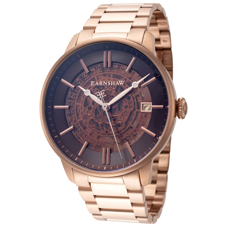Thomas Earnshaw Men s Vancouver 44mm Automatic Black Dial Rose