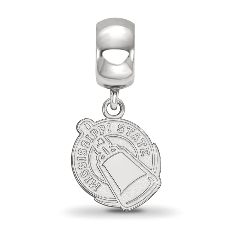 Sterling Silver Rhodium-plated LogoArt Mississippi State University
Small Dangle Bead