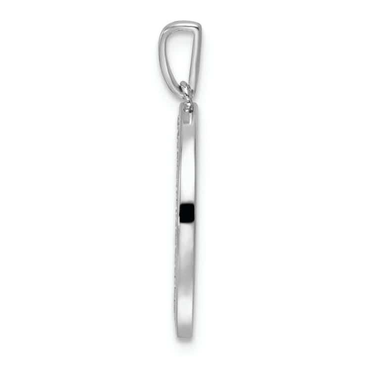 14K White Gold Gatsby Diamond Initial R Charm