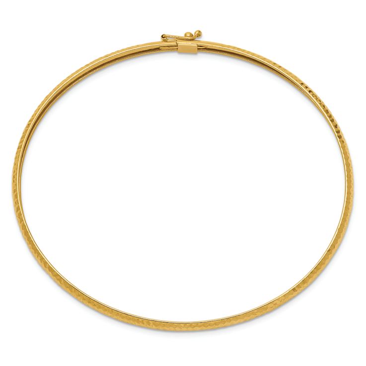 10k Yellow Gold 4mm Textured Flexible Bangle
