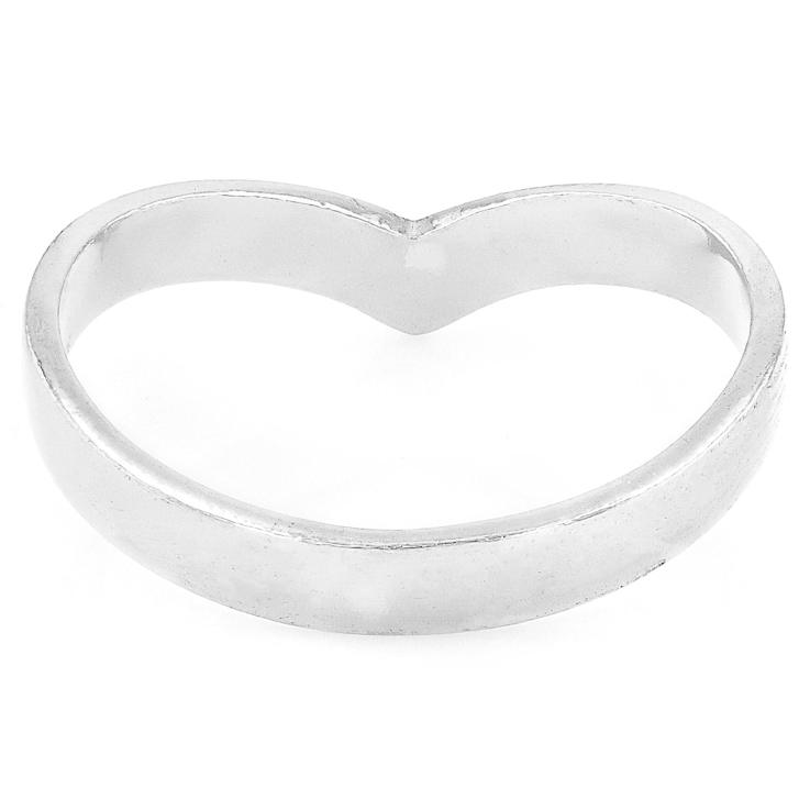Chevron Band Ring In Sterling Silver