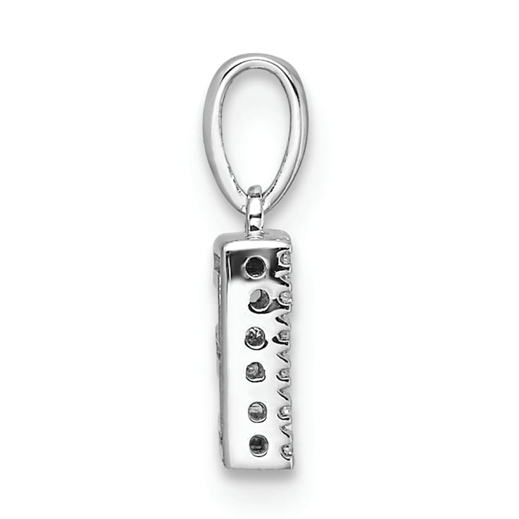 14K White Gold Diamond Letter E Initial with Bail Pendant