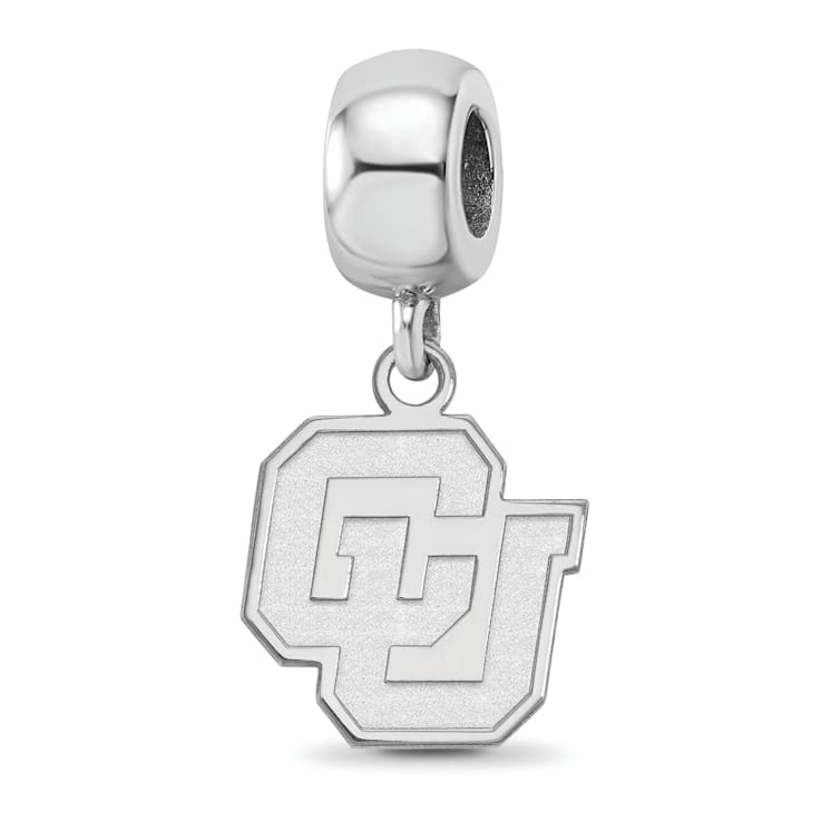 Sterling Silver Rhodium-plated LogoArt University of Colorado Small
Dangle Bead