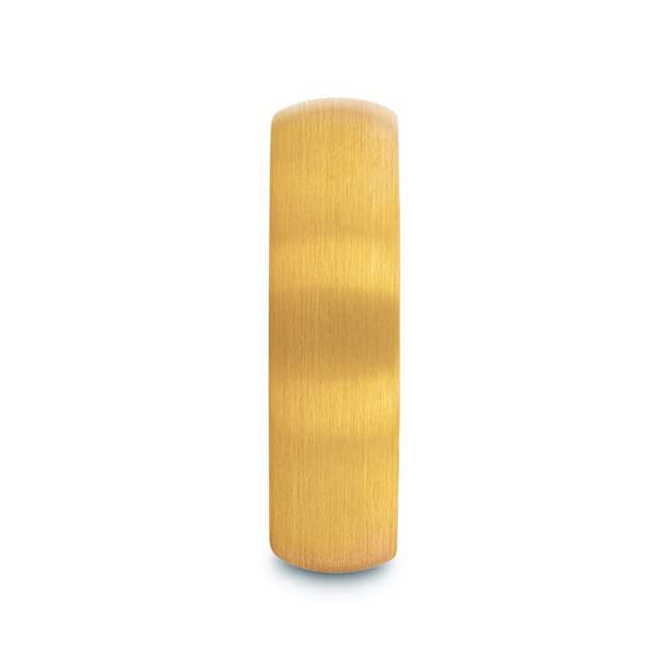 MILLER Gold Plated Tungsten Domed Ring with Brushed Finish 6mm