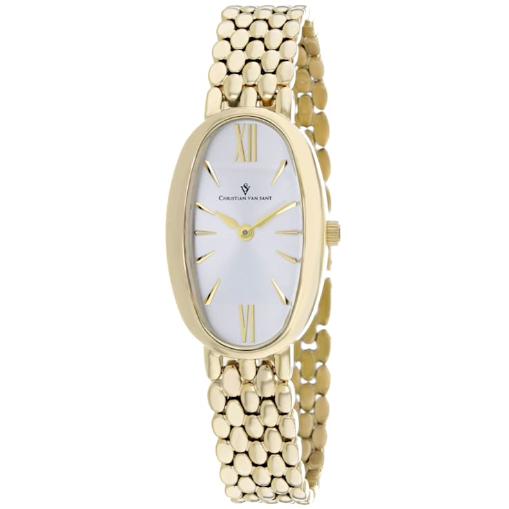 Christian Van Sant Lucia White Dial Gold-Tone Bracelet Watch