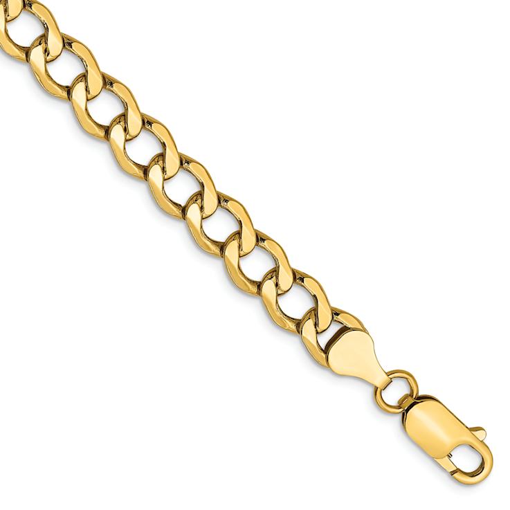 14k Yellow Gold 6.5mm Curb Link 24 Inch Chain