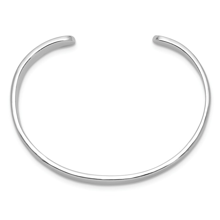 Rhodium Over Sterling Silver Polished 6mm Children's Cuff