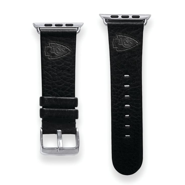 Gametime Kansas City Chiefs Leather Band fits Apple Watch (38/40mm S/M
Black). Watch not included.