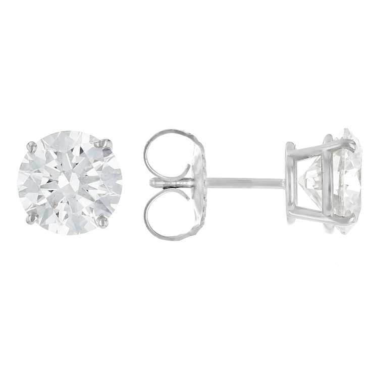 Lab-Grown Diamond Stud Earrings In 14K White Gold 3.00ctw